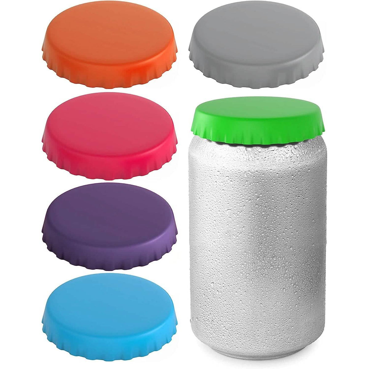 6-Pack: Silicone Can Lids Fits Standard Soda Cans - A-1 Thread Vault