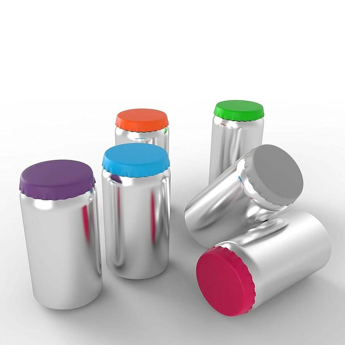 6-Pack: Silicone Can Lids Fits Standard Soda Cans - A-1 Thread Vault