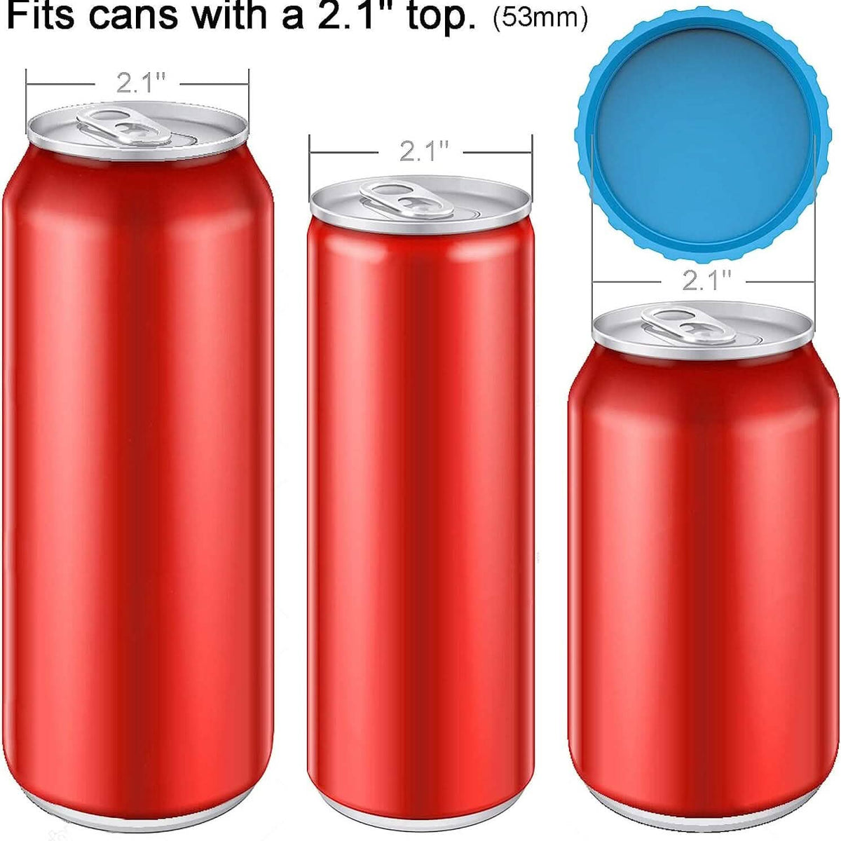 6-Pack: Silicone Can Lids Fits Standard Soda Cans - A-1 Thread Vault