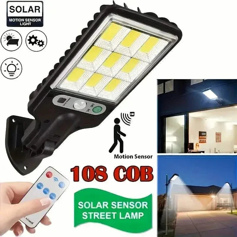6-Pack: Solar Powered Motion Sensor Outdoor Garden Light with 108 COB LED Lights - A-1 Thread Vault