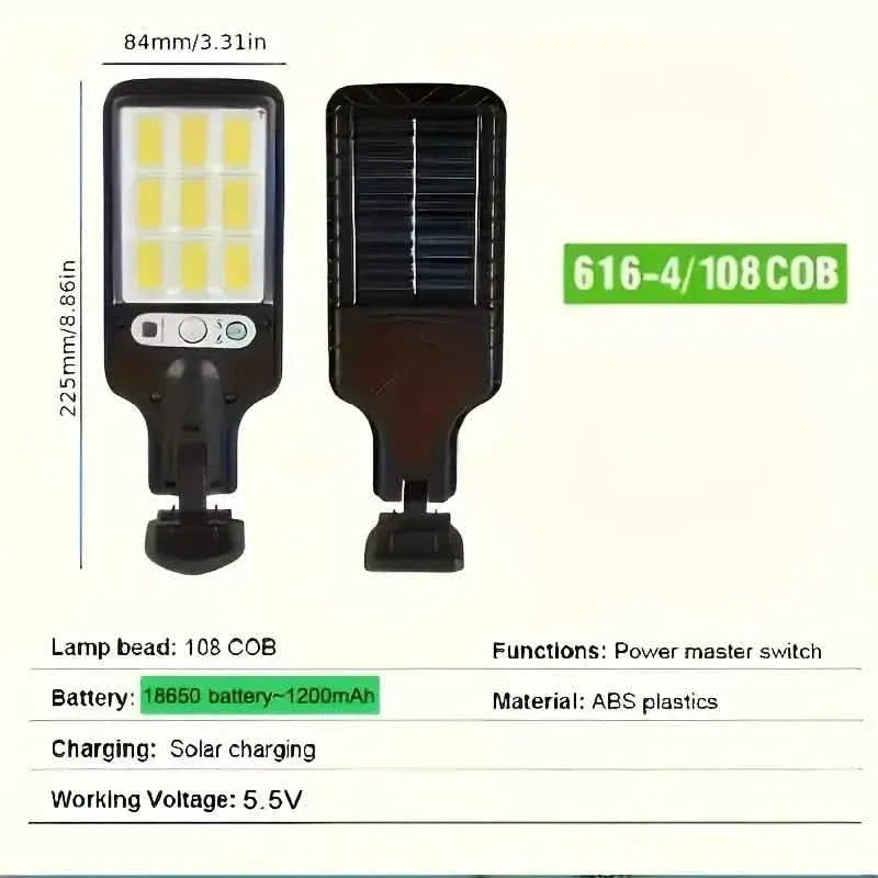 6-Pack: Solar Powered Motion Sensor Outdoor Garden Light with 108 COB LED Lights - A-1 Thread Vault