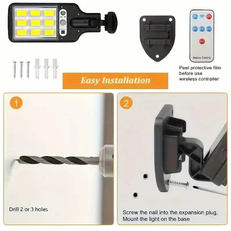 6-Pack: Solar Powered Motion Sensor Outdoor Garden Light with 108 COB LED Lights - A-1 Thread Vault