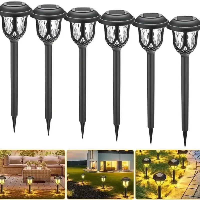 6-Pack: Solar Powered Pathway Lights - Touch-Controlled, Waterproof, Detachable, Energy Efficient, and Wireless Solar Garden Stake Lights - A-1 Thread Vault
