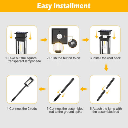 6-Pack: Solar Powered Stake Light IP65 Waterproof Auto On Off - A-1 Thread Vault