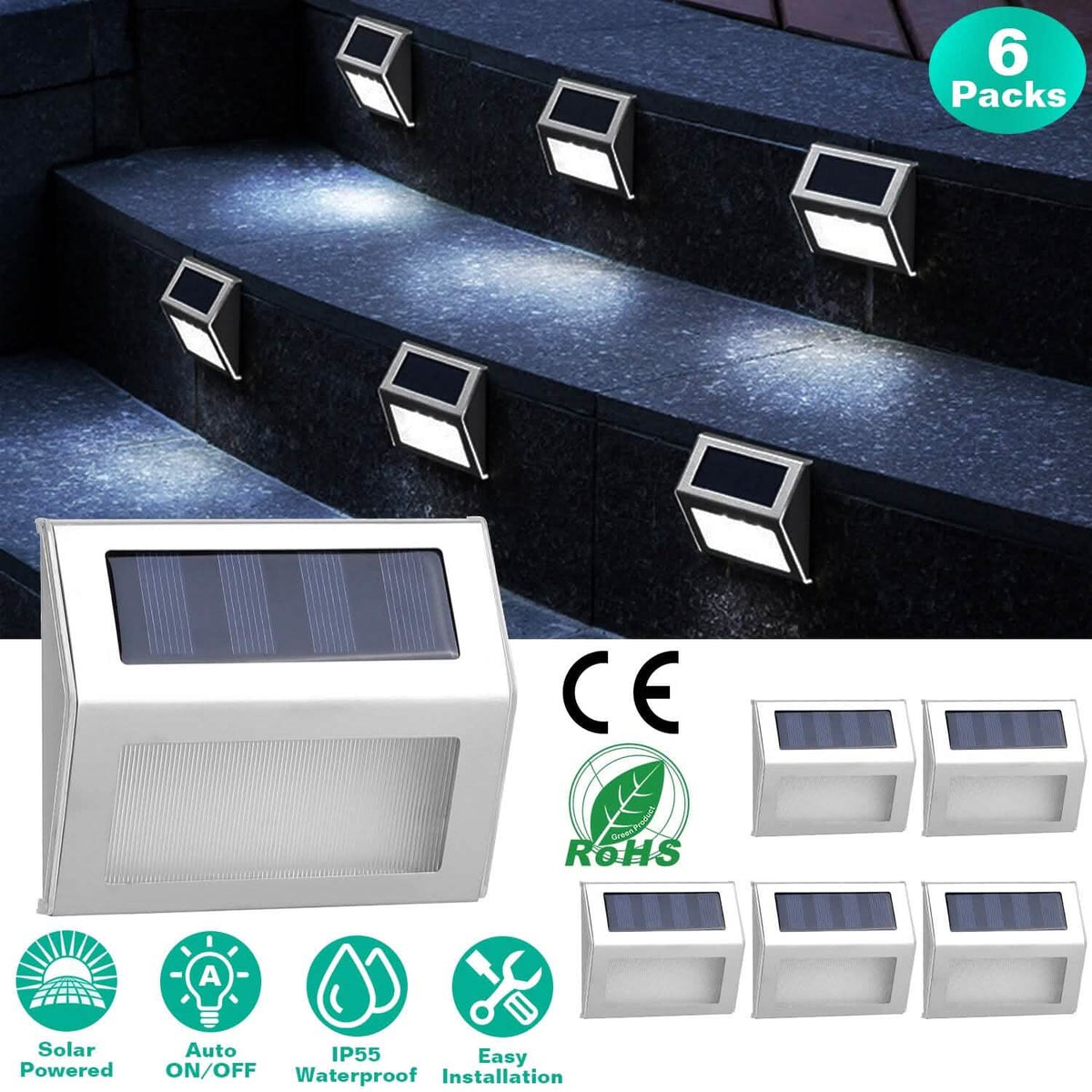 6-Pack: Solar Step Lights - A-1 Thread Vault