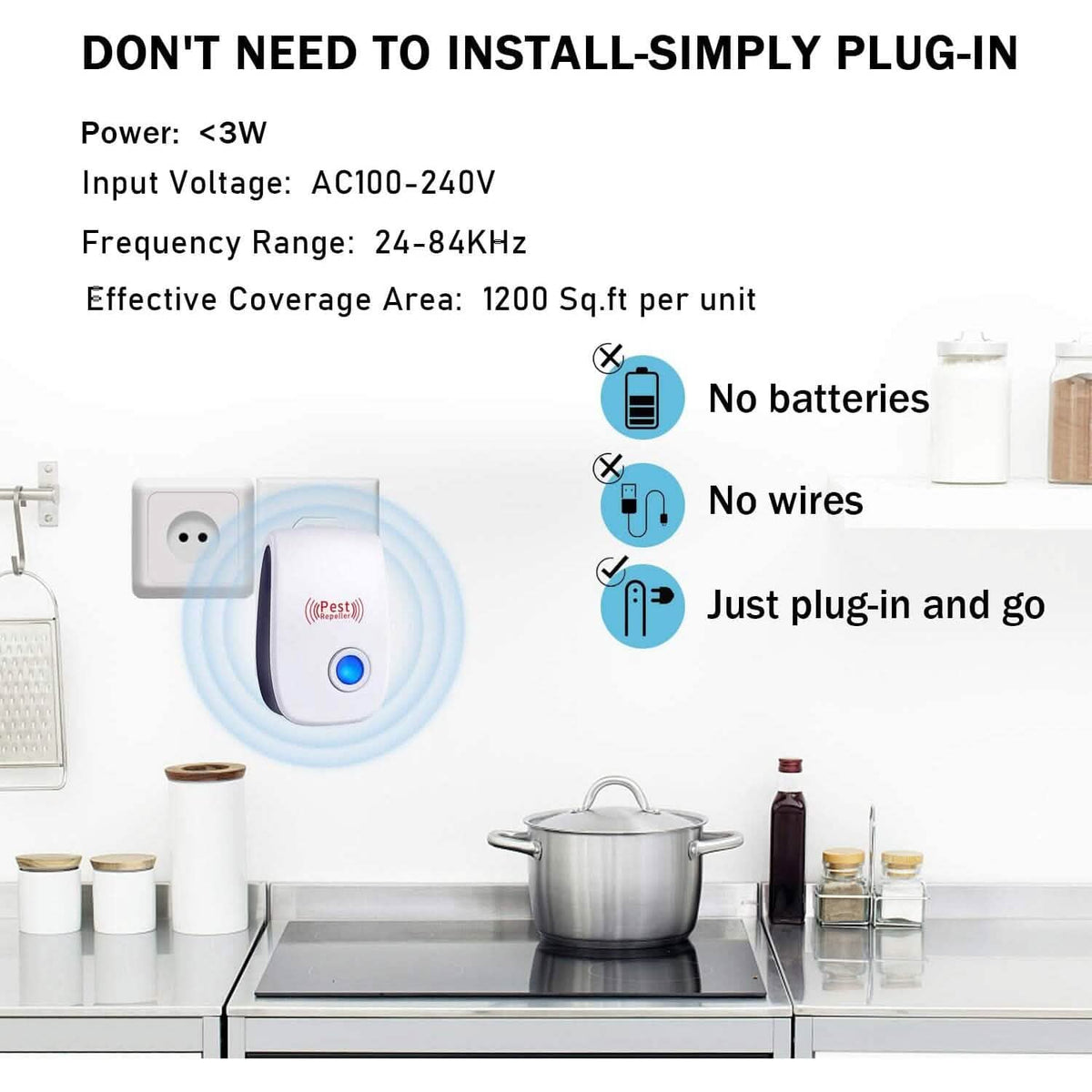 6-Pack: Ultrasonic Pest Repeller Electronic Plug in Pest Control - A-1 Thread Vault