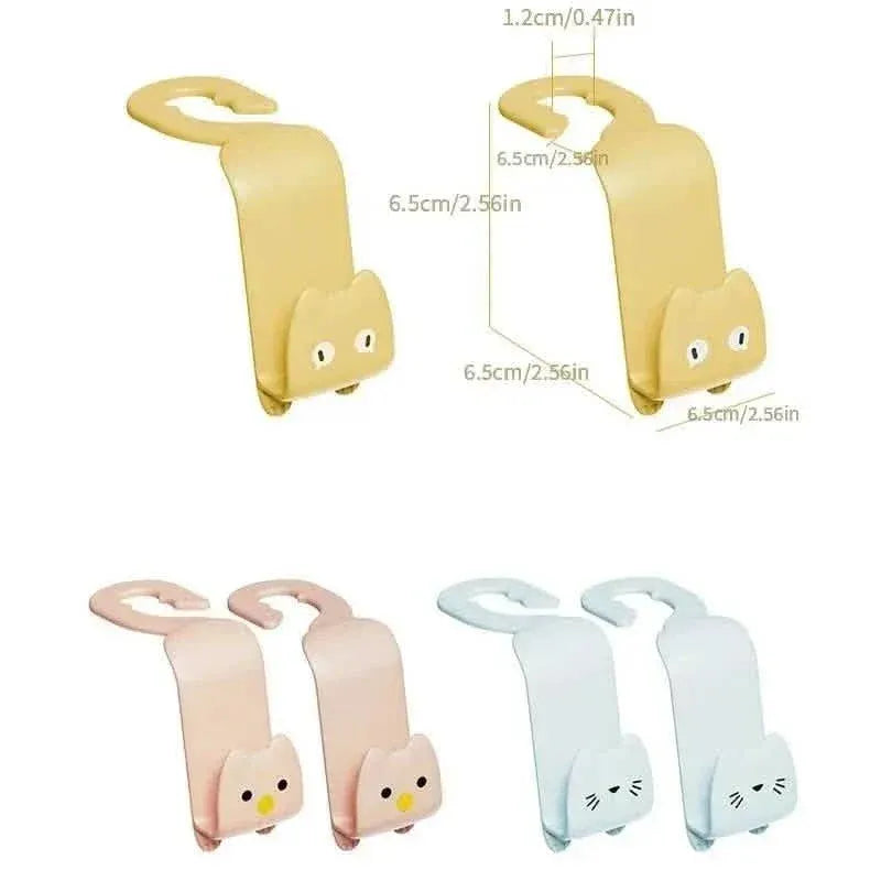 6-Pack: Universal Car Seat Hanger Hooks Cute Cartoon Double-hook - A-1 Thread Vault