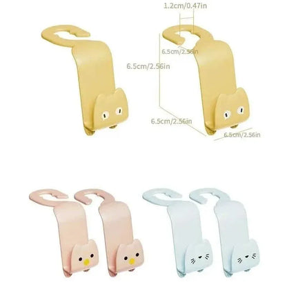 6-Pack: Universal Car Seat Hanger Hooks Cute Cartoon Double-hook - A-1 Thread Vault