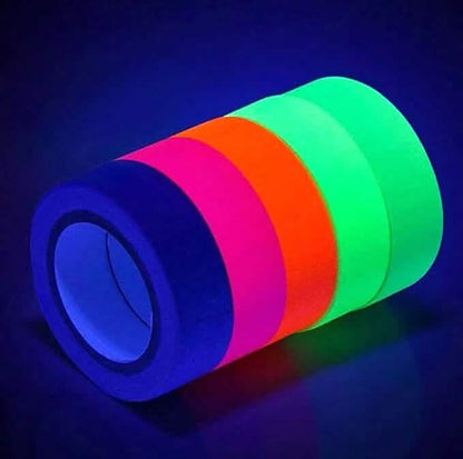 6-Pack: UV Gaffer Fluorescent Party Tape Blacklight Reactive Glow In The Dark Tape - A-1 Thread Vault