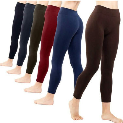 6-Pack: Women’s Extra Fleece Leggings High Waist - A-1 Thread Vault