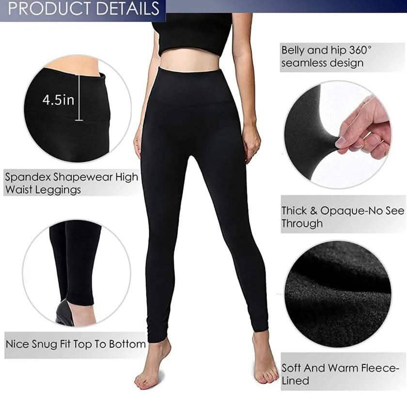 6-Pack: Women’s Extra Fleece Leggings High Waist - A-1 Thread Vault