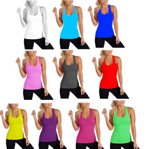6-Pack: Women's Solid Smooth Assorted Tank Tops - A-1 Thread Vault