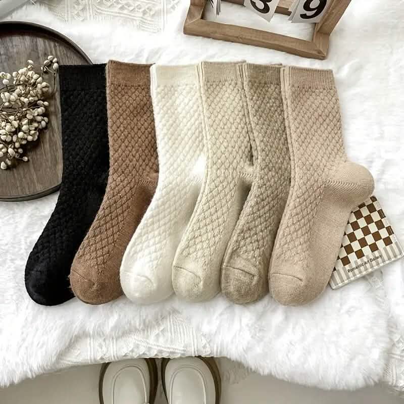 6-Pairs: Autumn and Winter Thick Warm Solid Socks - A-1 Thread Vault