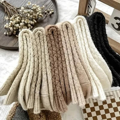 6-Pairs: Autumn and Winter Thick Warm Solid Socks - A-1 Thread Vault