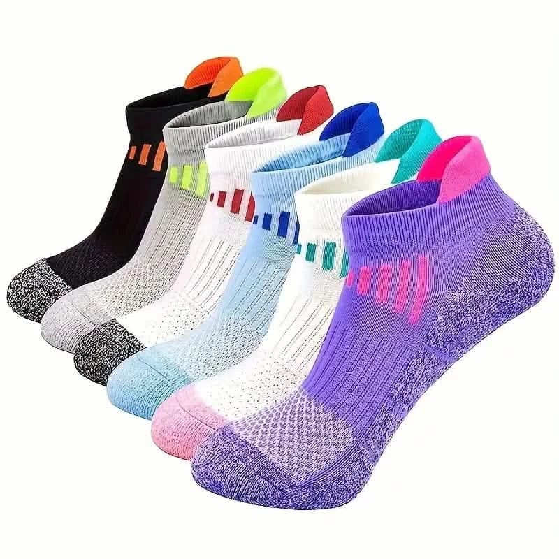 6-Pairs: Low Cut Cushioned Breathable Ankle Socks For Running Cycling Hiking - A-1 Thread Vault