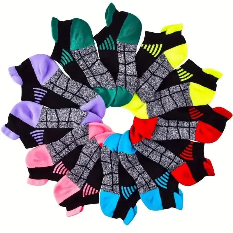 6-Pairs: Low Cut Cushioned Breathable Ankle Socks For Running Cycling Hiking - A-1 Thread Vault