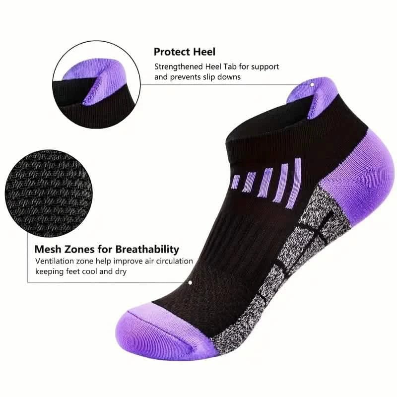 6-Pairs: Low Cut Cushioned Breathable Ankle Socks For Running Cycling Hiking - A-1 Thread Vault