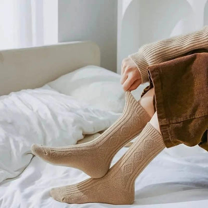 6-Pairs: Thick & Warm Cream Color Sock - A-1 Thread Vault