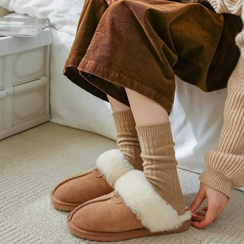 6-Pairs: Thick & Warm Cream Color Sock - A-1 Thread Vault