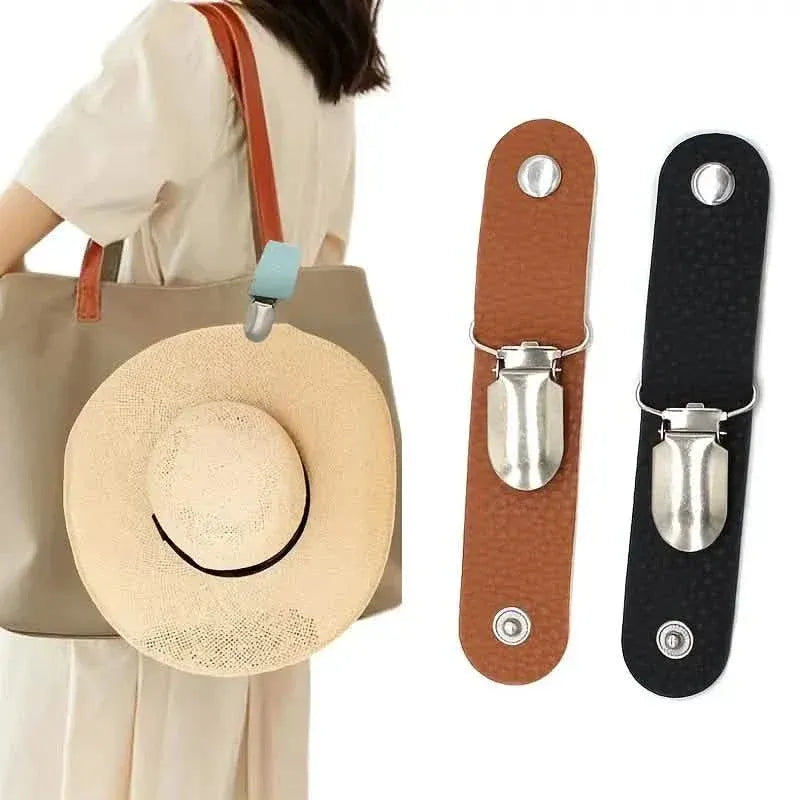 6-Piece: Hat Clip for Summer Travel on Bag Luggage PU Leather Hat - A-1 Thread Vault
