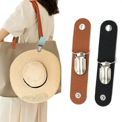 6-Piece: Hat Clip for Summer Travel on Bag Luggage PU Leather Hat - A-1 Thread Vault