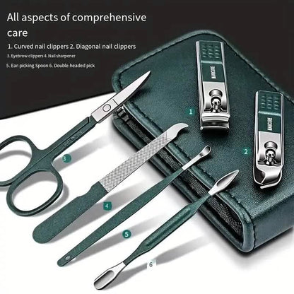 6-Piece: Nail Clipper Set with Zipper Travel Case - A-1 Thread Vault