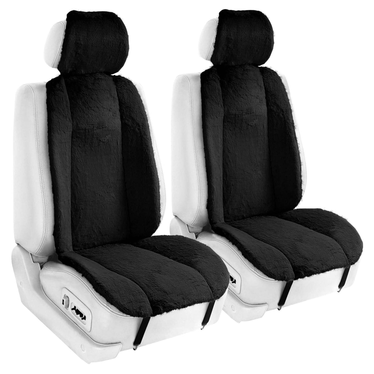 6-Piece Set: Doe16 Faux Rabbit Fur Car Seat Cushions - A-1 Thread Vault