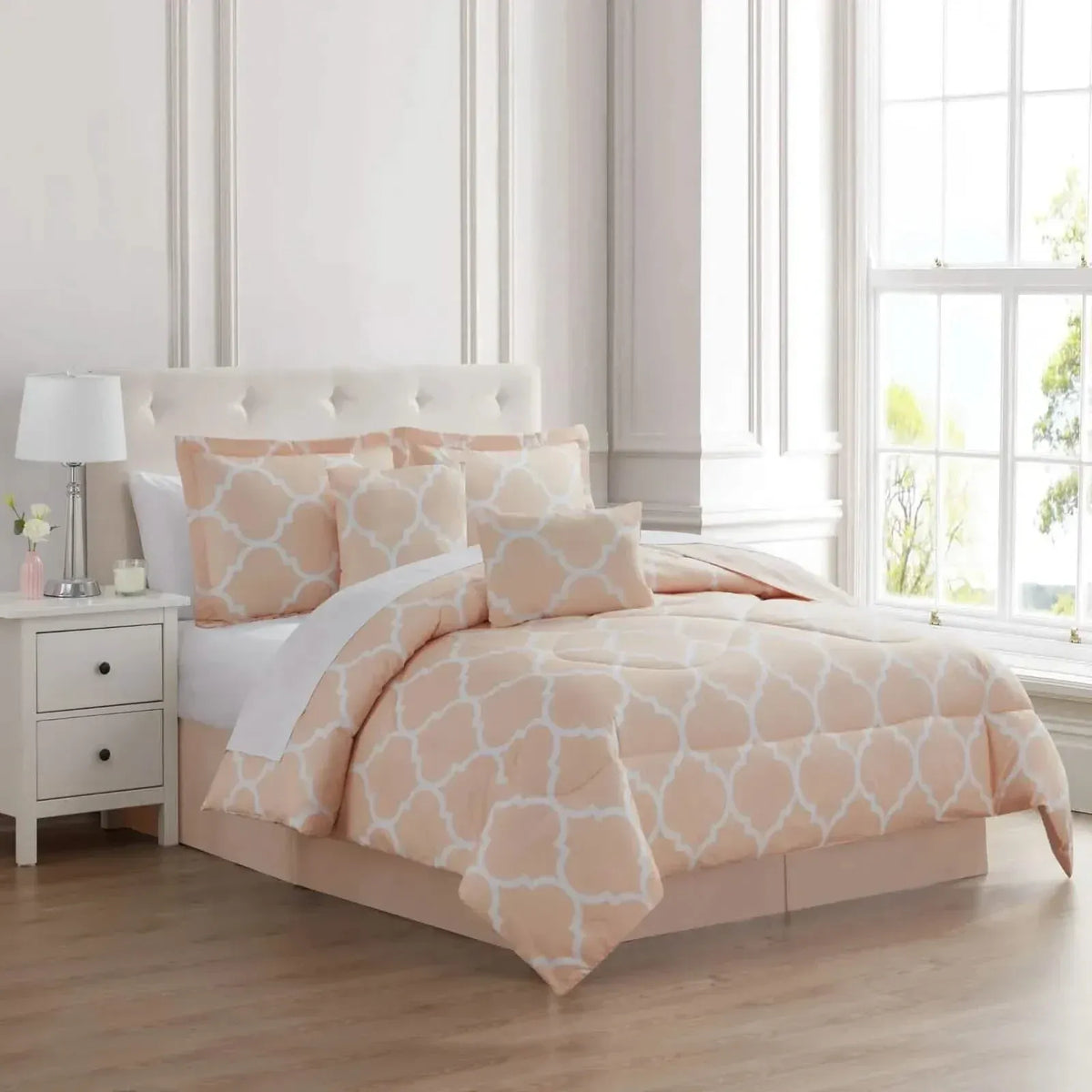 6-Piece Set: Kathy Ireland Trellis Oversized Comforter Set - A-1 Thread Vault