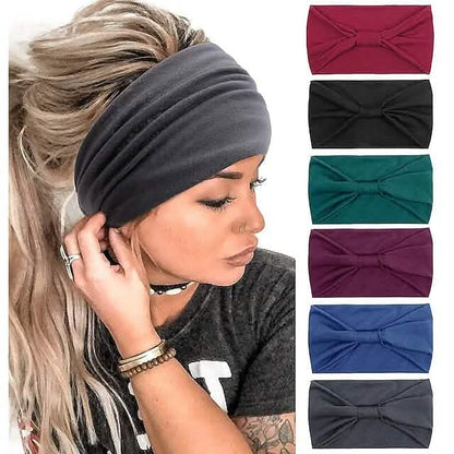 6-Piece: Wide Boho Bandeau Head Bands for Women - A-1 Thread Vault
