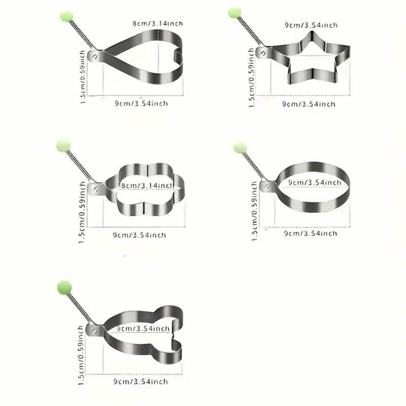 6-Pieces: Creative Stainless Steel Egg Cooking Ring Set - A-1 Thread Vault