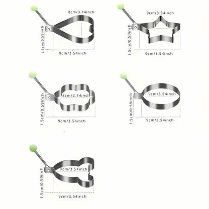 6-Pieces: Creative Stainless Steel Egg Cooking Ring Set - A-1 Thread Vault