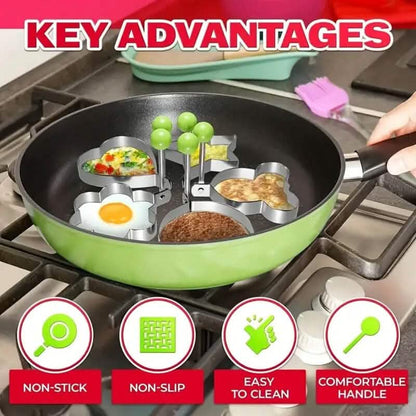 6-Pieces: Creative Stainless Steel Egg Cooking Ring Set - A-1 Thread Vault