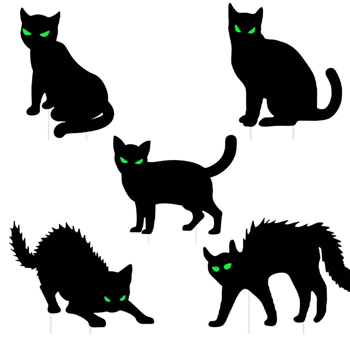 6-Pieces: Glow in the Dark Halloween Yard Sign Decorations with 12 Stakes - A-1 Thread Vault