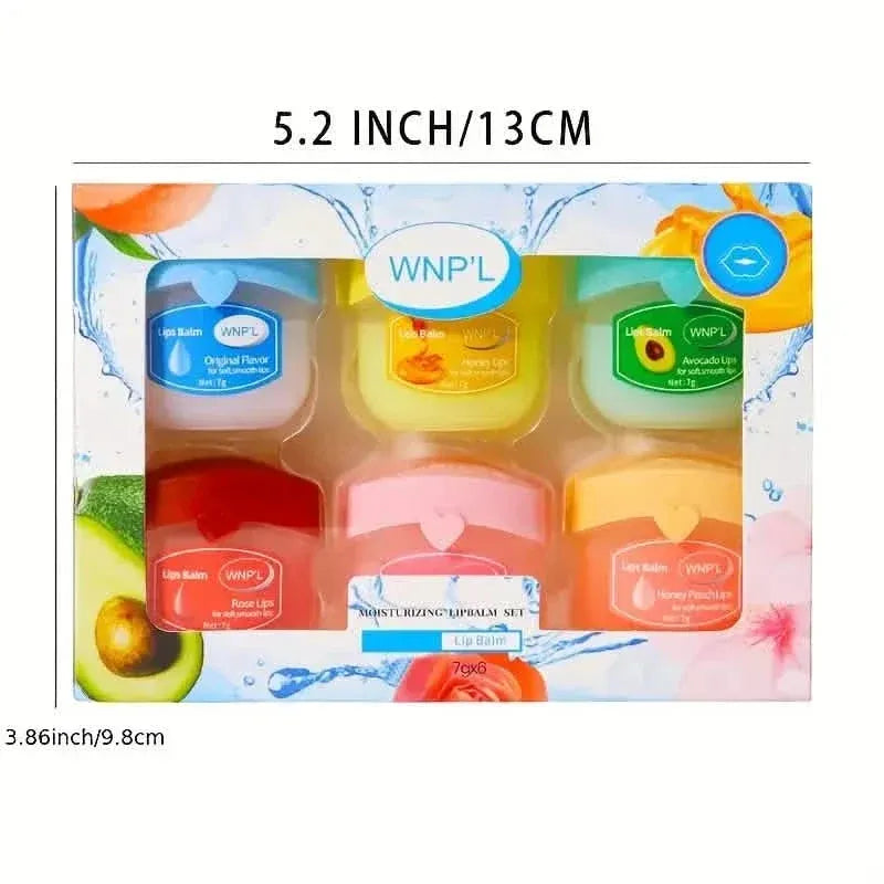 6-Pieces: Luxurious Glossy Lip Balm Set - Long-Lasting Hydration for Dry Lips - A-1 Thread Vault