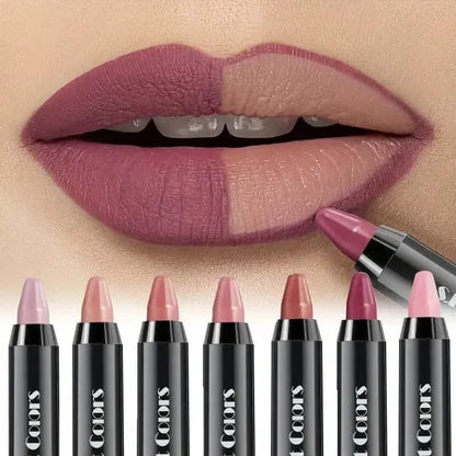 6-Pieces: Matte Crayon Lipstick, Easy Coloring Durable Moisturizing Lipliner - A-1 Thread Vault