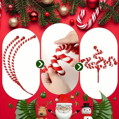 6-Pieces: Red White Candy Christmas Tree Decorations - A-1 Thread Vault