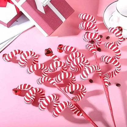 6-Pieces: Red White Candy Christmas Tree Decorations - A-1 Thread Vault