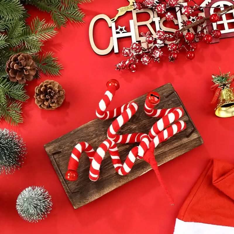 6-Pieces: Red White Candy Christmas Tree Decorations - A-1 Thread Vault