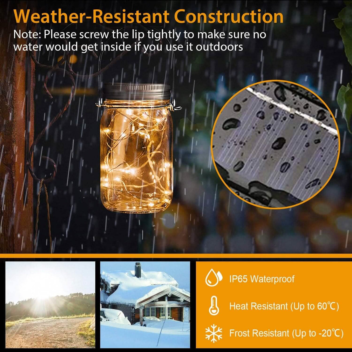 6-Pieces: Solar Powered Mason Jar Lid Lights 20 LEDs - A-1 Thread Vault