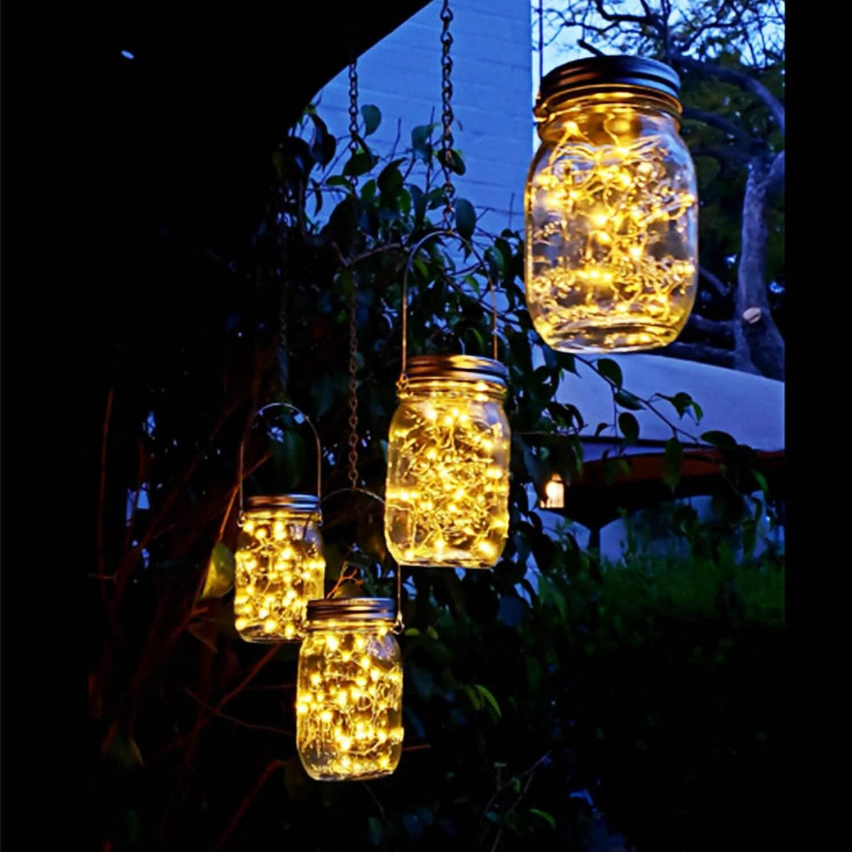 6-Pieces: Solar Powered Mason Jar Lid Lights 20 LEDs - A-1 Thread Vault
