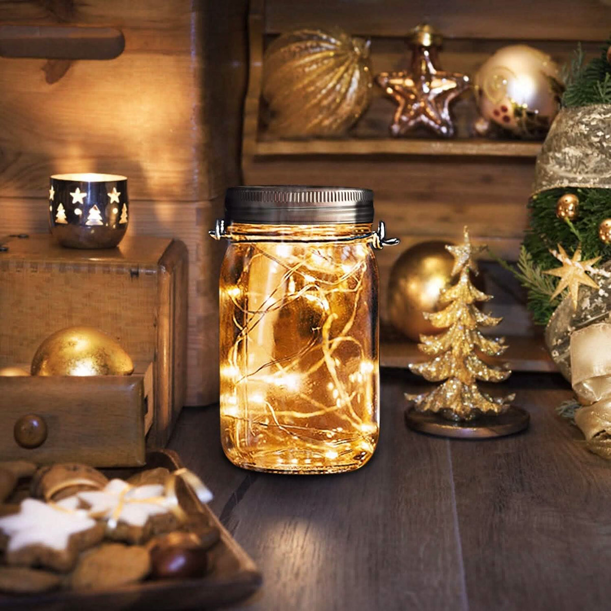 6-Pieces: Solar Powered Mason Jar Lid Lights 20 LEDs - A-1 Thread Vault