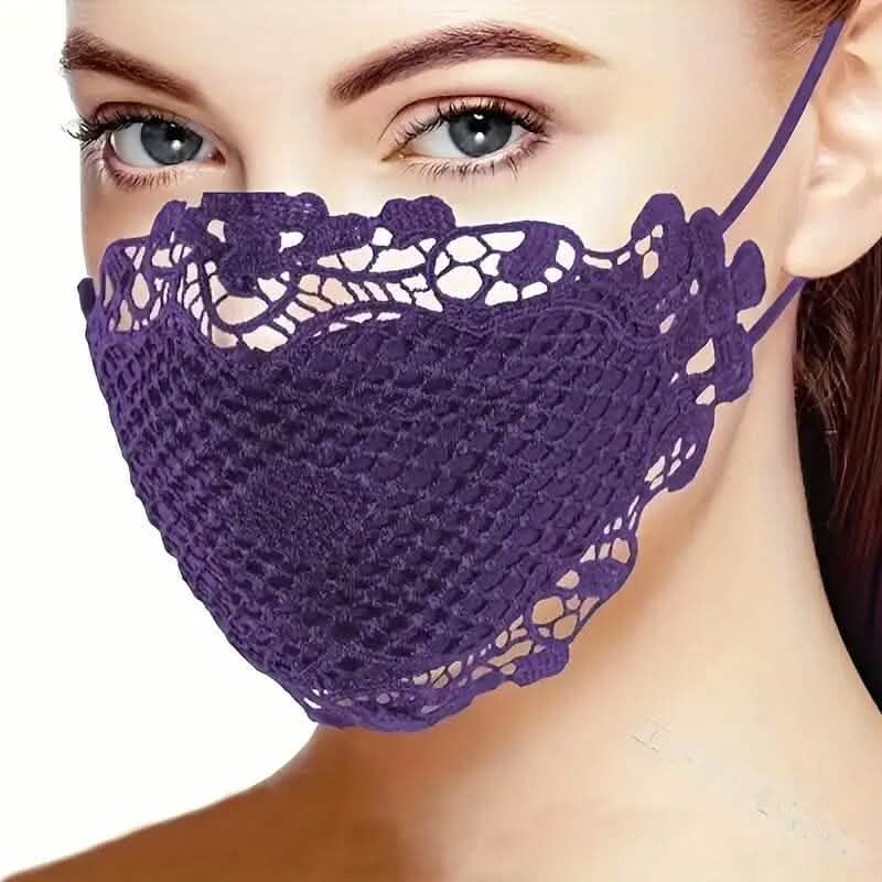6-Pieces: Women's Printed Multicolor Lace Mask - A-1 Thread Vault