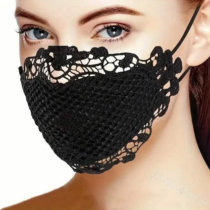 6-Pieces: Women's Printed Multicolor Lace Mask - A-1 Thread Vault