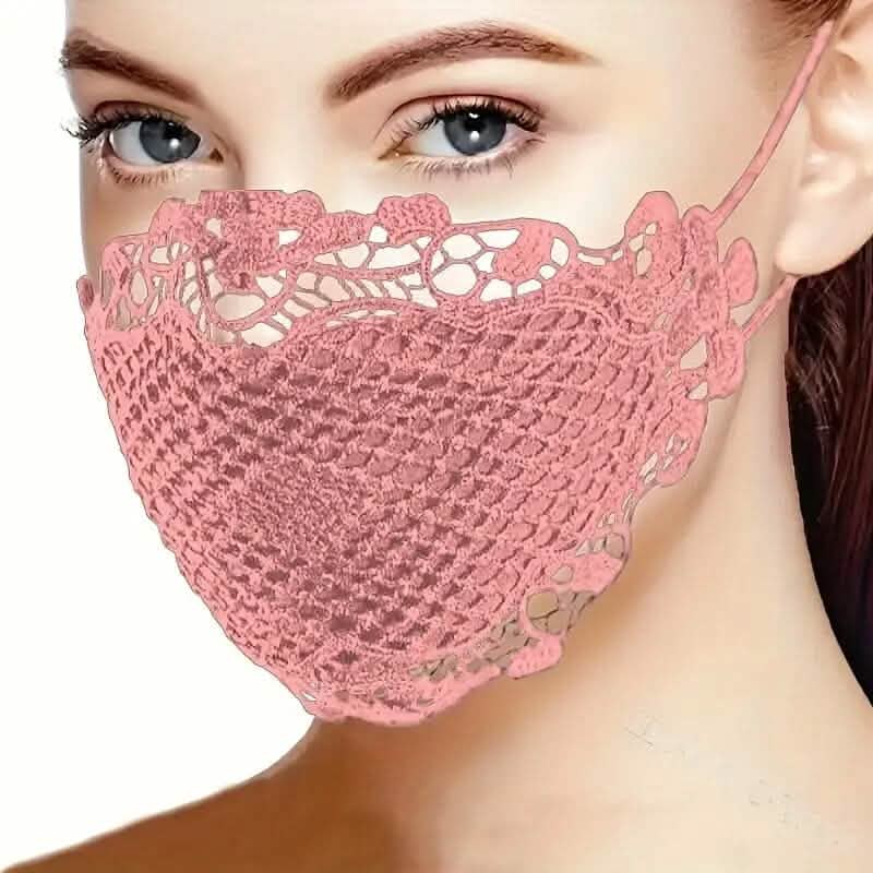 6-Pieces: Women's Printed Multicolor Lace Mask - A-1 Thread Vault