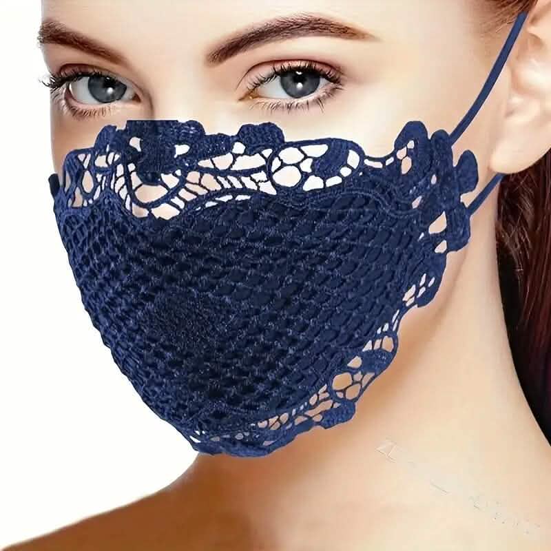 6-Pieces: Women's Printed Multicolor Lace Mask - A-1 Thread Vault