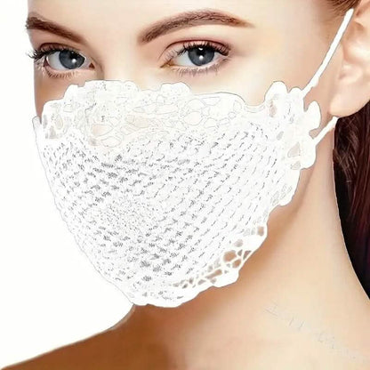 6-Pieces: Women's Printed Multicolor Lace Mask - A-1 Thread Vault
