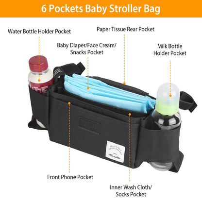 6-Pockets Baby Trolley Bag with Cup Holder - A-1 Thread Vault