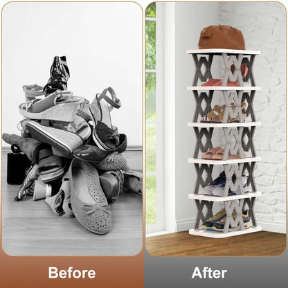 6-Tier Foldable Vertical Shoe Rack - A-1 Thread Vault