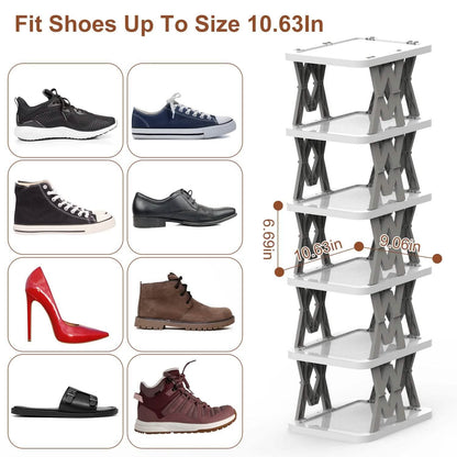 6-Tier Foldable Vertical Shoe Rack - A-1 Thread Vault