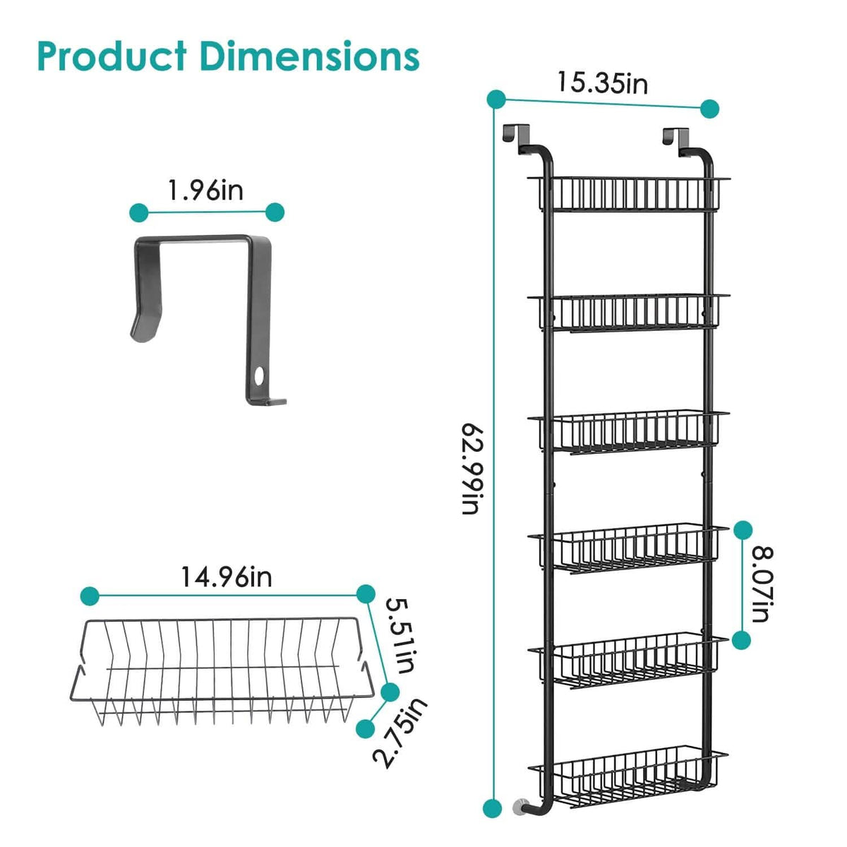 6-Tier Over Door Pantry Organizer - A-1 Thread Vault